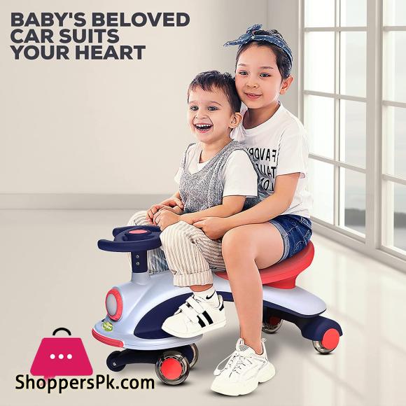Magic Cars for Kids Baby Swing Car for Kids with Scratch Free PU Led Wheels & Led Lights Ride on Toy Kids Car Push Ride on Magic car for Kids 3 to 8 Years Boys Girls QT-8066