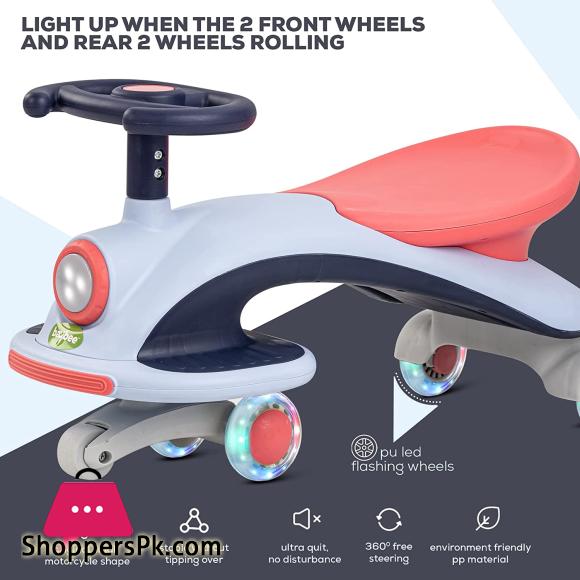 Magic Cars for Kids Baby Swing Car for Kids with Scratch Free PU Led Wheels & Led Lights Ride on Toy Kids Car Push Ride on Magic car for Kids 3 to 8 Years Boys Girls QT-8066