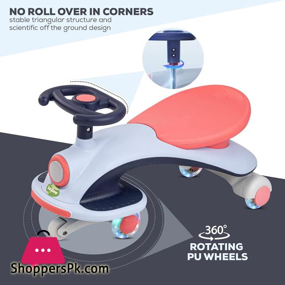 Magic Cars for Kids Baby Swing Car for Kids with Scratch Free PU Led Wheels & Led Lights Ride on Toy Kids Car Push Ride on Magic car for Kids 3 to 8 Years Boys Girls QT-8066