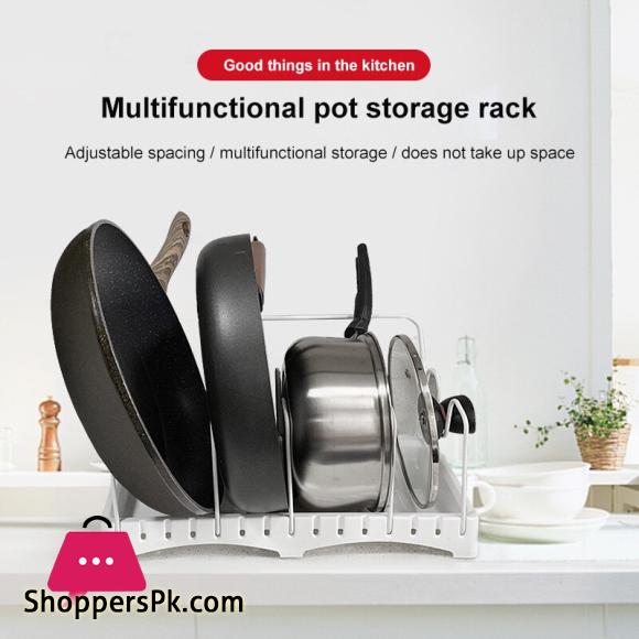 Multi-Funtion Pot Pan Storage Rack Pot Frying Pan Lid Storage Rack Organizer Kitchen Cookware Holder Pans Holder