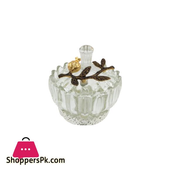 Orchid Candy Bowl with Lid Gold Silver - WB948