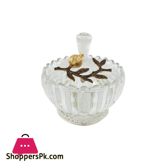 Orchid Candy Bowl with Lid Gold Silver - WB951