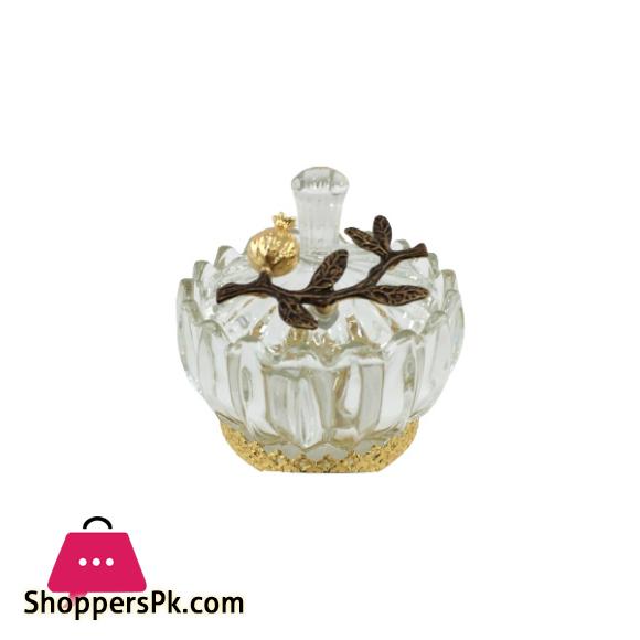 Orchid Candy Bowl with Lid Gold - WB947