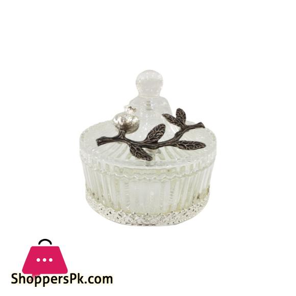 Orchid Candy Bowl with Lid Silver - WB931