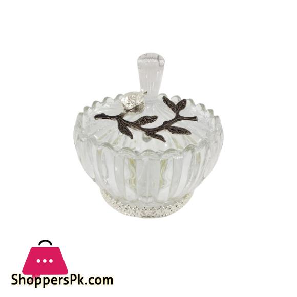 Orchid Candy Bowl with Lid Silver - WB952
