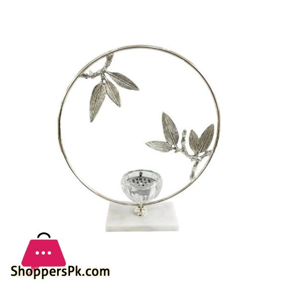 Orchid Ring Candle Stand Silver - WB893
