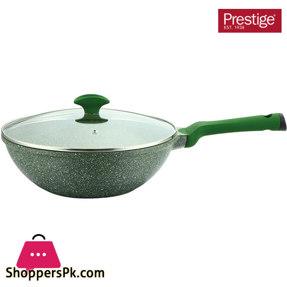 Prestige ESSENTIALS Granite Aluminum Granite Non-stick Wok Pan With Lid 28CM - 81116