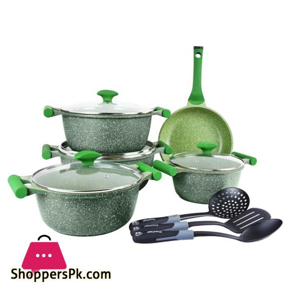 Prestige Essential Granite Cookware Set of 12 Pcs Green - 80963