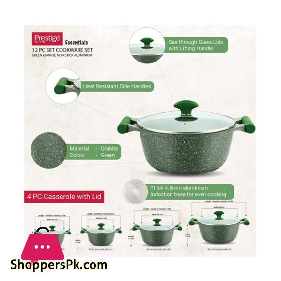 Prestige Essential Granite Cookware Set of 12 Pcs Green - 80963