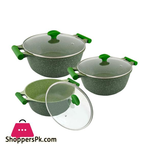 Prestige Essential Granite Cookware Set of 6 Pcs Green– 80968