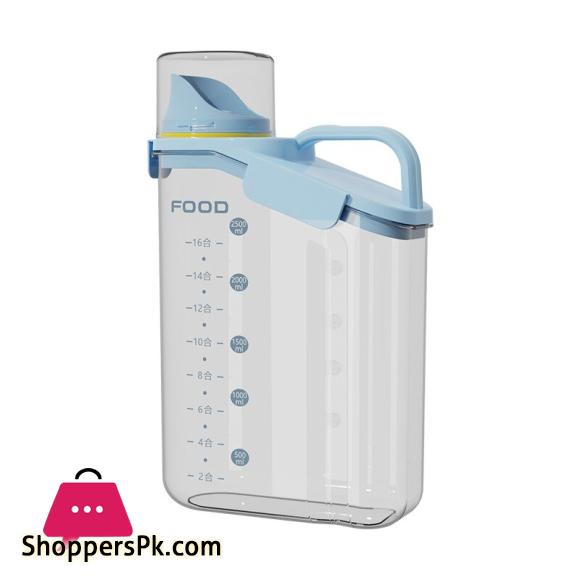 Transparent Portable Sealed Container Food Grade Acrylic Plastic Grain and Multigrain Insect Proof and Moisture Proof Storage Tank - 1800-ML