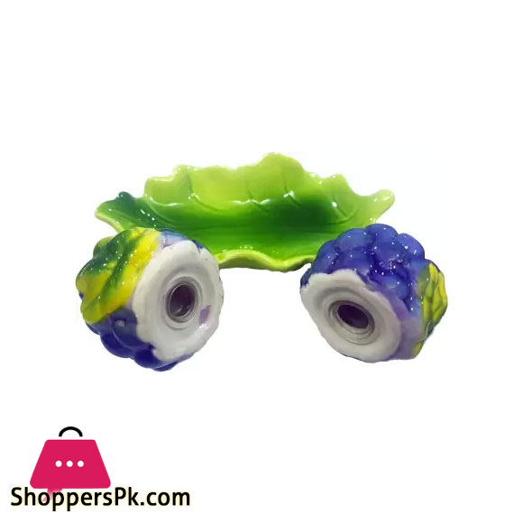 Dragon Grape shape Ceramic Salt & Pepper Shaker Set with plate 1 Piece Salt & Pepper Set Ceramic Green Purple