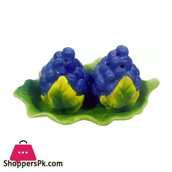 Dragon Grape shape Ceramic Salt & Pepper Shaker Set with plate 1 Piece Salt & Pepper Set Ceramic Green Purple
