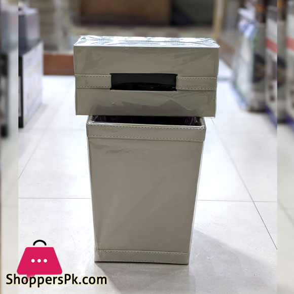 Leather Dustbin & Tissue Box Set - With Box Set