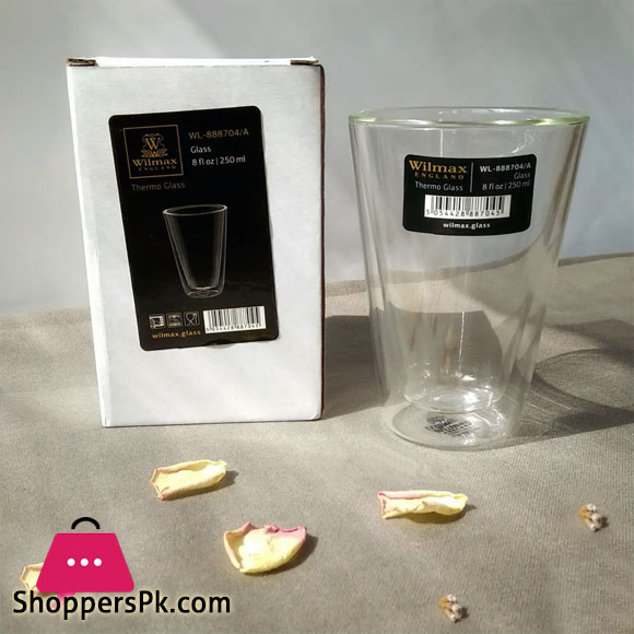 WILMAX Thermo Glass Double Wall Glass ONE-Piece 250ML