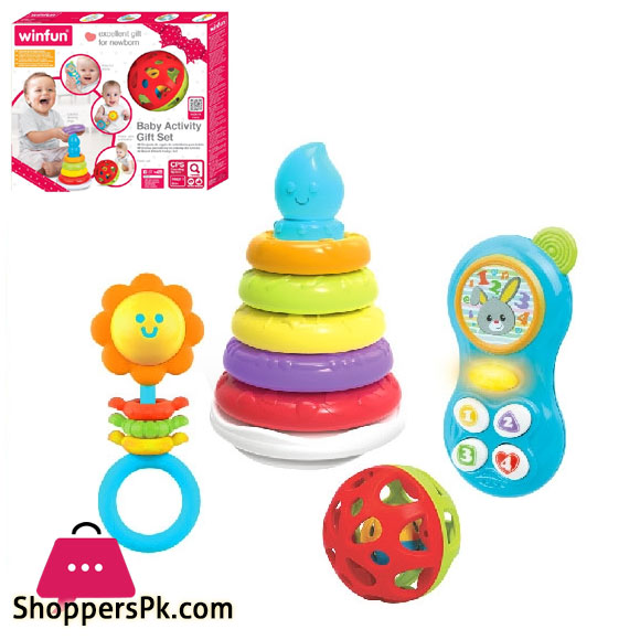 WINFUN My First Toys 4 in 1 Pyramid Phone Pacifier Ball Activity - 3035