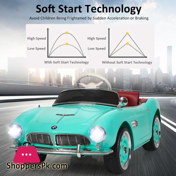 12V BMW 507 Licensed Electric Kids Ride On Retro Car RC w/Music & Lights