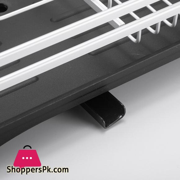 4 in 1 Aluminum Alloy Kitchen Dish Drying Rack Sink Drainer Plates Bowls Organizer Accessories Cutlery Wine Glass Storage Shelf