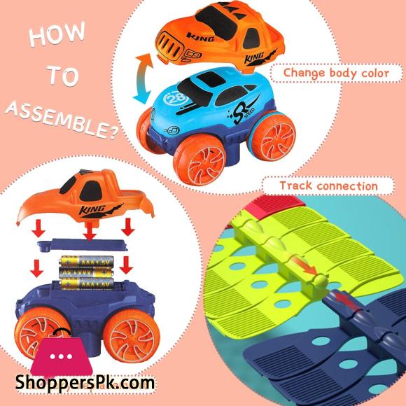 Anti-Gravity Race Car Tracks - Led Light Track Car - Race Track For Boys Car Toys For 5+ Year Old Girls And Boys