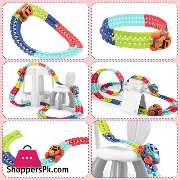 Anti-Gravity Race Car Tracks - Led Light Track Car - Race Track For Boys Car Toys For 5+ Year Old Girls And Boys