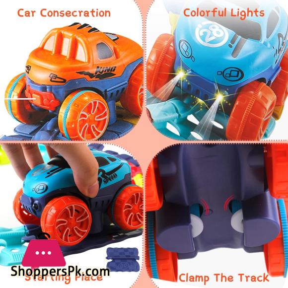 Anti-Gravity Race Car Tracks - Led Light Track Car - Race Track For Boys Car Toys For 5+ Year Old Girls And Boys