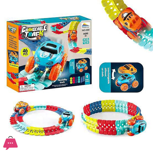 Anti-Gravity Race Car Tracks - Led Light Track Car - Race Track For Boys Car Toys For 5+ Year Old Girls And Boys