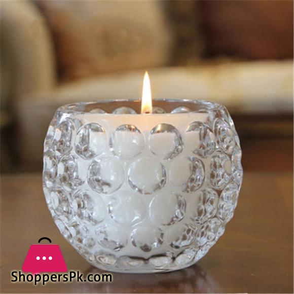 Crystal Ball Glass T.Light Candle Holder Birthday Decorative Candles Holder 3 x 3 Inch 1- Pcs