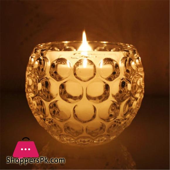 Crystal Ball Glass T.Light Candle Holder Birthday Decorative Candles Holder 3 x 3 Inch 1- Pcs