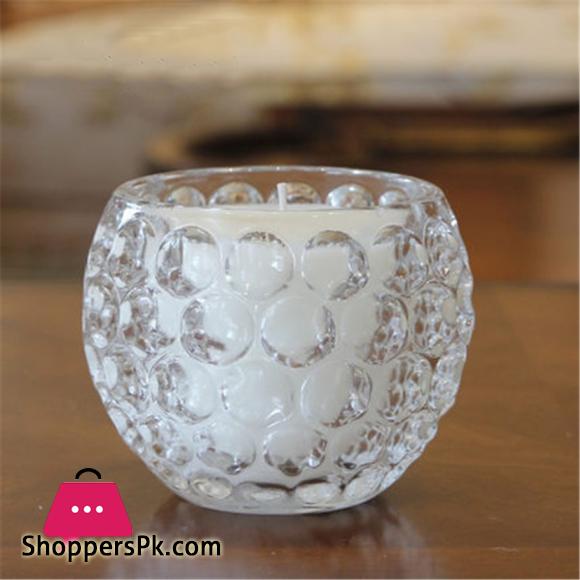 Crystal Ball Glass T.Light Candle Holder Birthday Decorative Candles Holder 3 x 3 Inch 1- Pcs