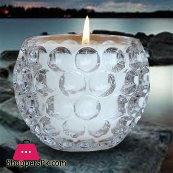 Crystal Ball Glass T.Light Candle Holder Birthday Decorative Candles Holder 3 x 3 Inch 1- Pcs