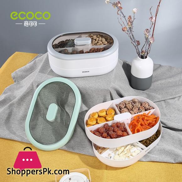 ECOCO Candy Plate Dry Fruit Plate Home Living Room Coffee Table Snack Snack Storage Box Net Red Melon Seeds Refreshment Nut Tray
