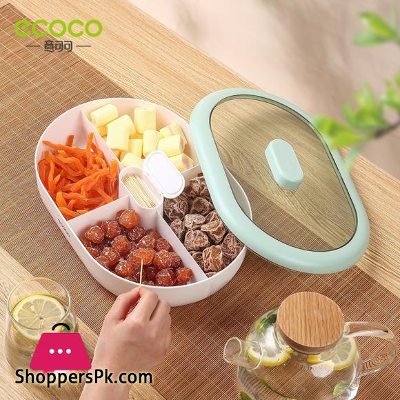 ECOCO Candy Plate Dry Fruit Plate Home Living Room Coffee Table Snack Snack Storage Box Net Red Melon Seeds Refreshment Nut Tray