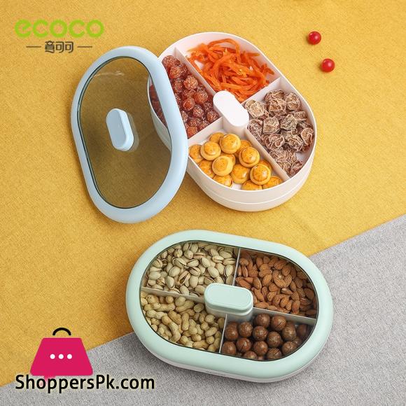 ECOCO Candy Plate Dry Fruit Plate Home Living Room Coffee Table Snack Snack Storage Box Net Red Melon Seeds Refreshment Nut Tray