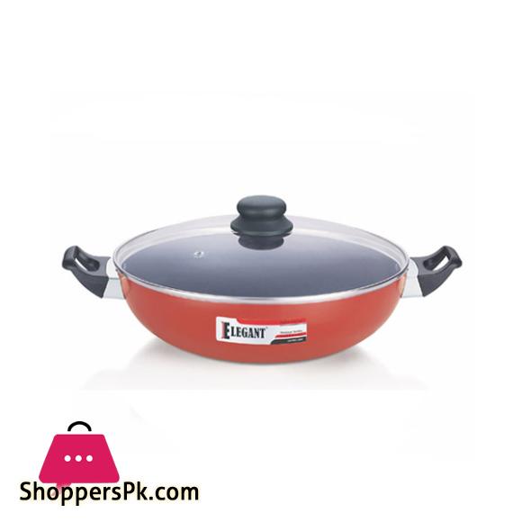 Elegant Prima Double Handle Wok with Glass Lid 32CM – EK678632
