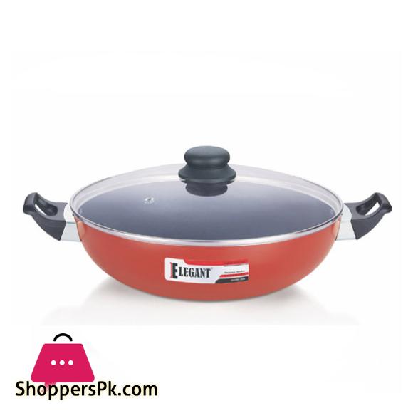 Elegant Prima Double Handle Wok with Glass Lid 32CM – EK678638
