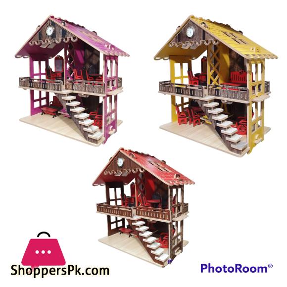 Foldable kids Wooden Doll House DX721