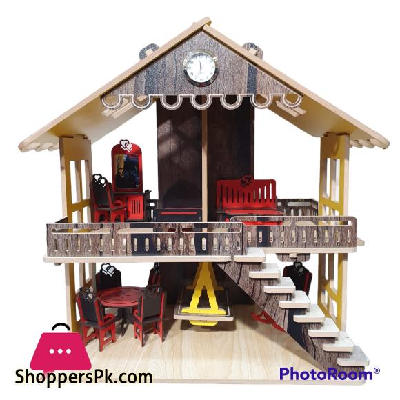 Foldable kids Wooden Doll House DX721