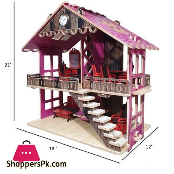 Foldable kids Wooden Doll House DX721