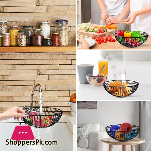 Fruit Basket - Creative Minimalist Housewares Metal Iron Fruit Bowls Black