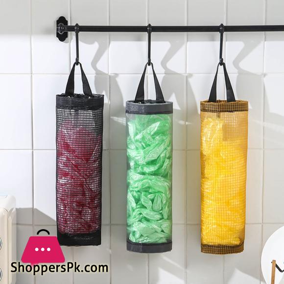 Garbage Bag Storage Bag Cylinder Scratch-proof Nylon Plastic Bags Dispenser Organizer for Kitchen