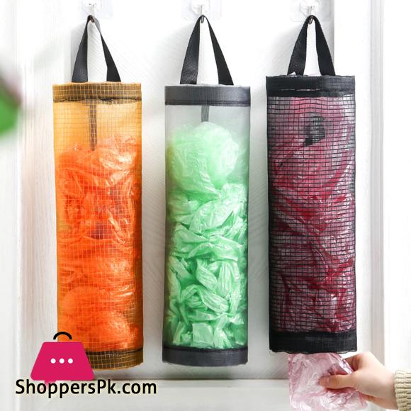Garbage Bag Storage Bag Cylinder Scratch-proof Nylon Plastic Bags Dispenser Organizer for Kitchen