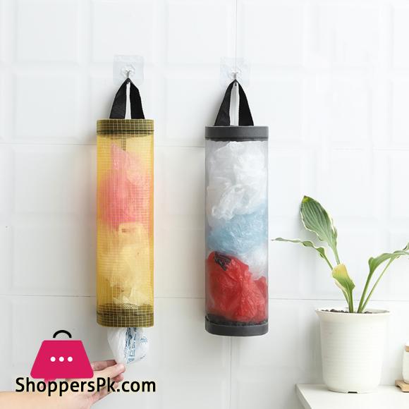 Garbage Bag Storage Bag Cylinder Scratch-proof Nylon Plastic Bags Dispenser Organizer for Kitchen