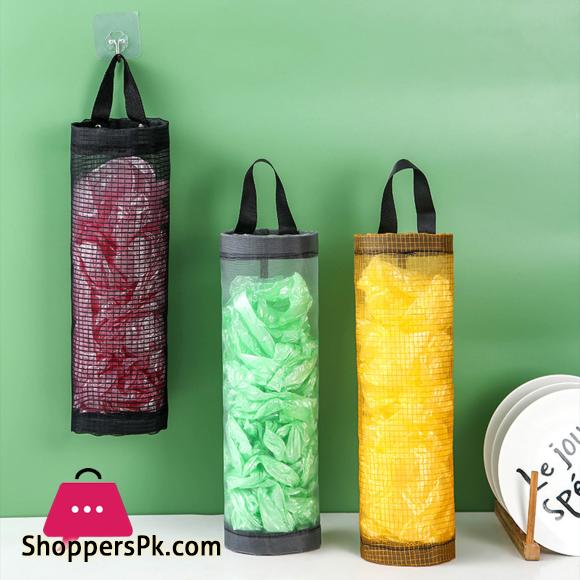 Garbage Bag Storage Bag Cylinder Scratch-proof Nylon Plastic Bags Dispenser Organizer for Kitchen
