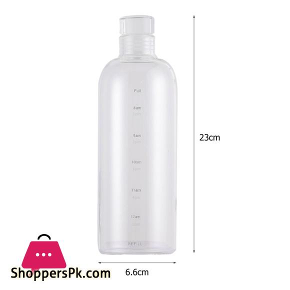 Glass Water Bottle With Portable Outdoor Sports Fitness Student Cup Drinking Mug Drinkware - Clear 450ML