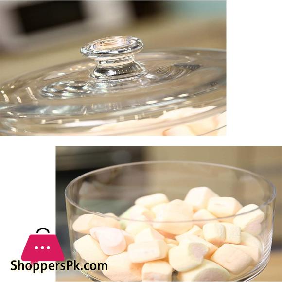 High Pastry Display Stand Wedding Dessert Fruit Tray Glass Dust Cover Candy Chocolate Jar Living Room Decoration Food Container (10 inch)