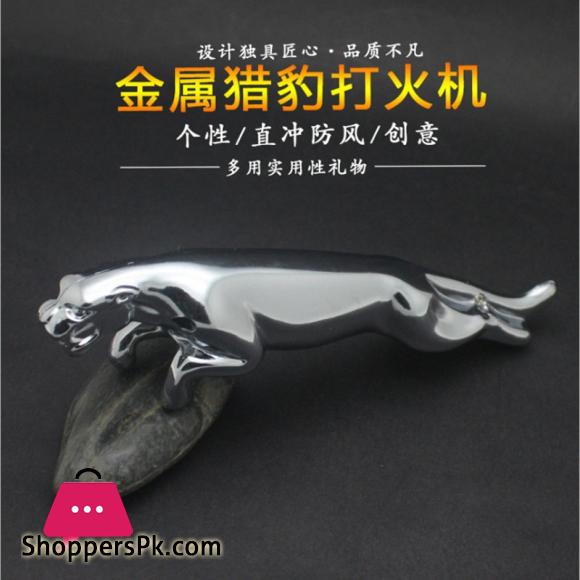 Jaguar Shape Metal Lighter Cheetah Ornament Gift for Men Smoking Accessories