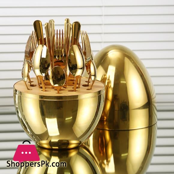 Golden Egg Cutlery Spoon Set 24pcs