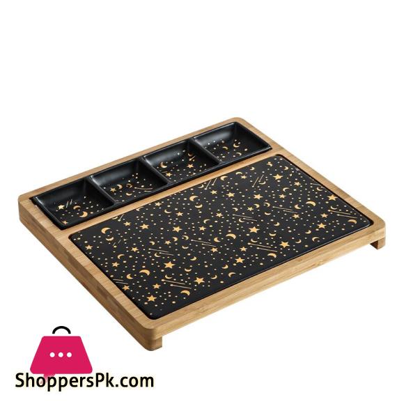 Nordic Restaurant Pizza Snack Plate Rectangular Ceramic Plate Creative Marble Gold Western Plate with Snack Plate Steak Plate