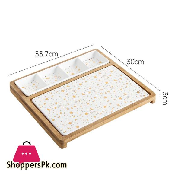 Nordic Restaurant Pizza Snack Plate Rectangular Ceramic Plate Creative Marble Gold Western Plate with Snack Plate Steak Plate