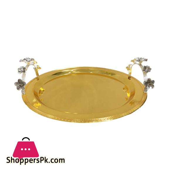 Orchid Round Tray Large Gold - CD6141